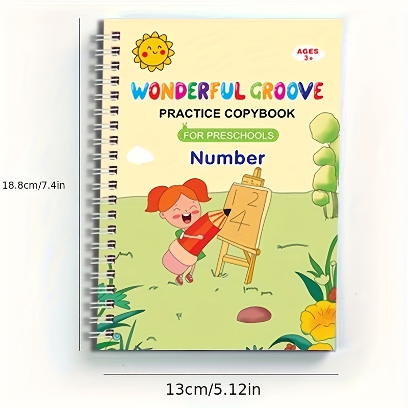 Practice Copybook English Tracing Grooves Design Kids Drawing