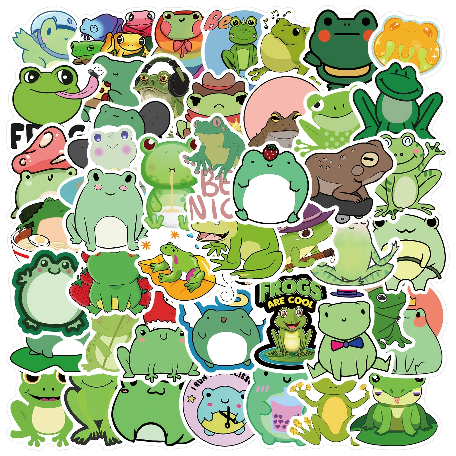 Owl and frog stickers #AA070 – TinyYume