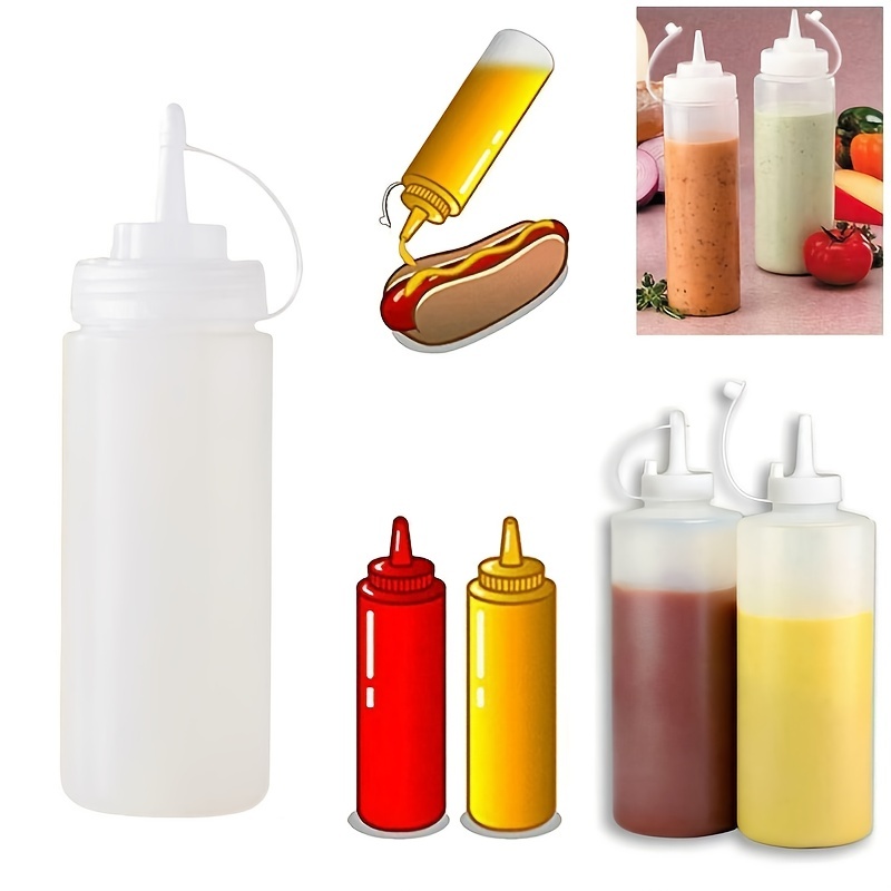 1PCS Condiment Plastic Squeeze Bottle For Oil Cruet Ketchup