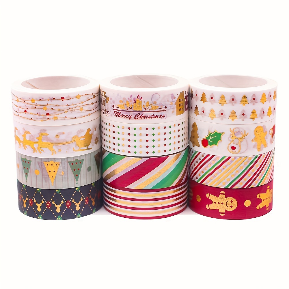 Christmas Washi Tape - 22 Rolls Merry Christmas Washi Tape Set, Gold Foil  Holiday Washi Tape, Decorative Washi Tape for Gift, DIY Craft Wrapping