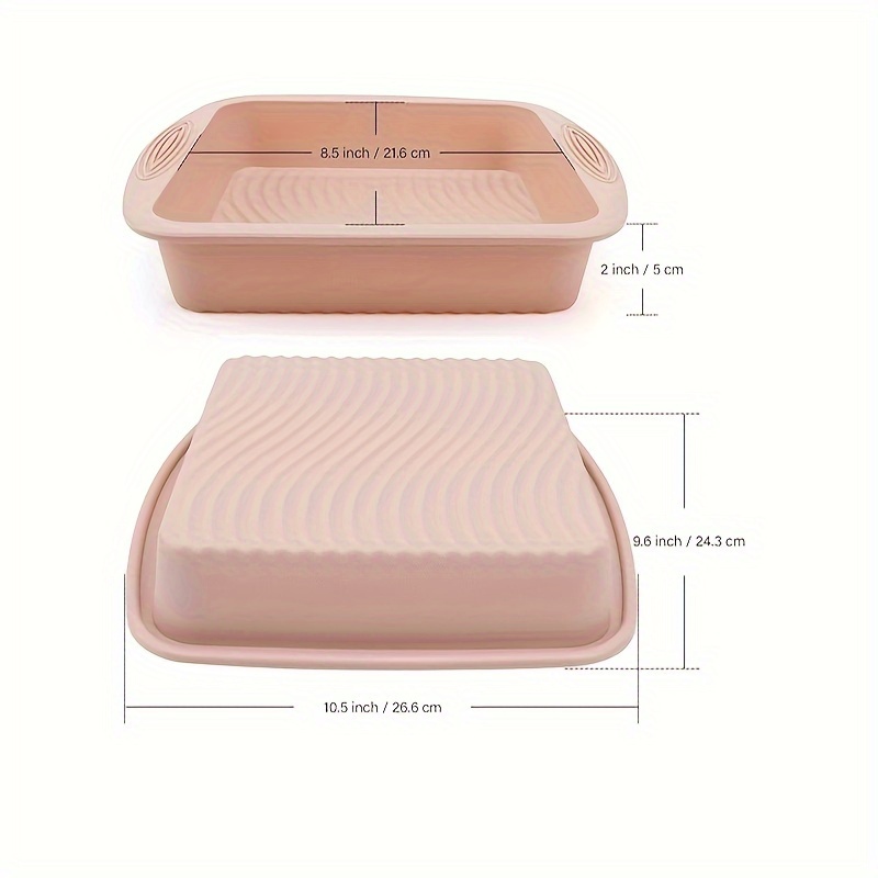 Silicone Square Cake Pan 8 Inch Silicone Brownie Pan with Non-Slip