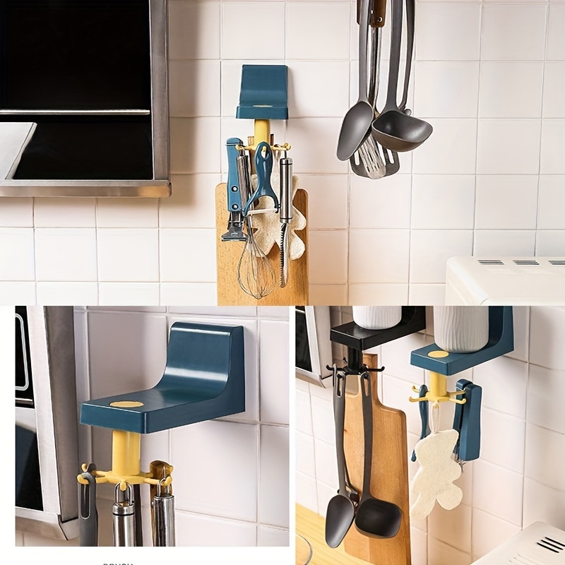 1pc Rotating Storage Rack With Adhesive, Multifunctional Bathroom