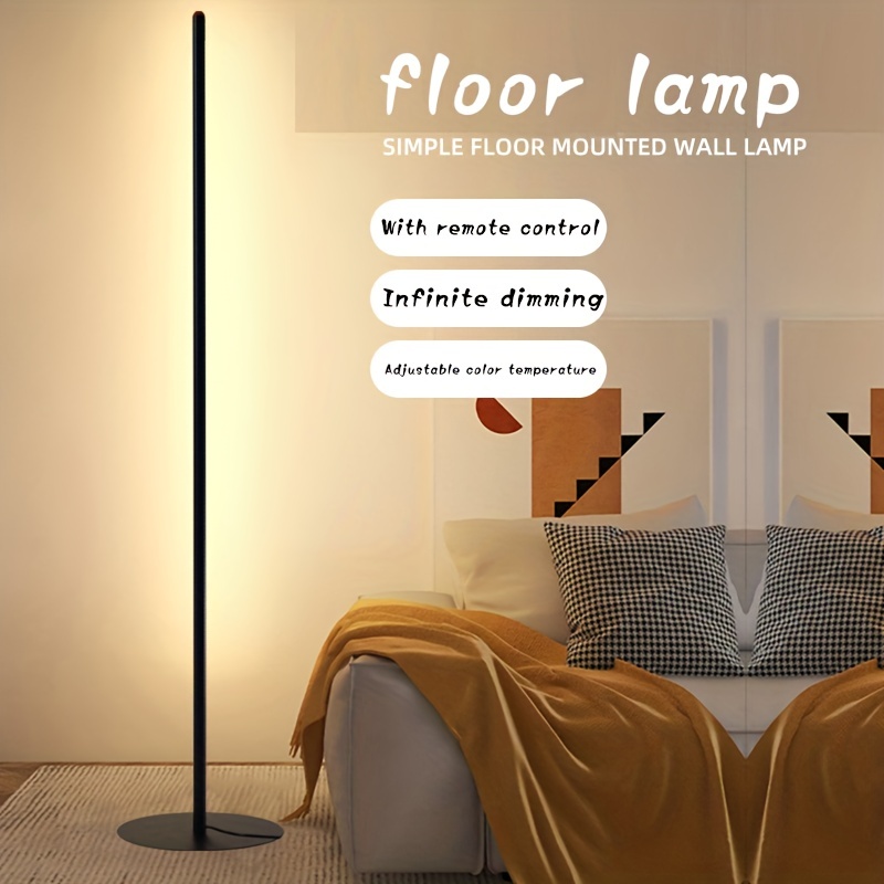 Dimunt LED Floor Lamp, Bright 15W Floor Lamps for Living Room with 1H Timer, Stepless Adjustable 3000K-6000K Colors ＆ Brightness Standing Lamp with R - 3