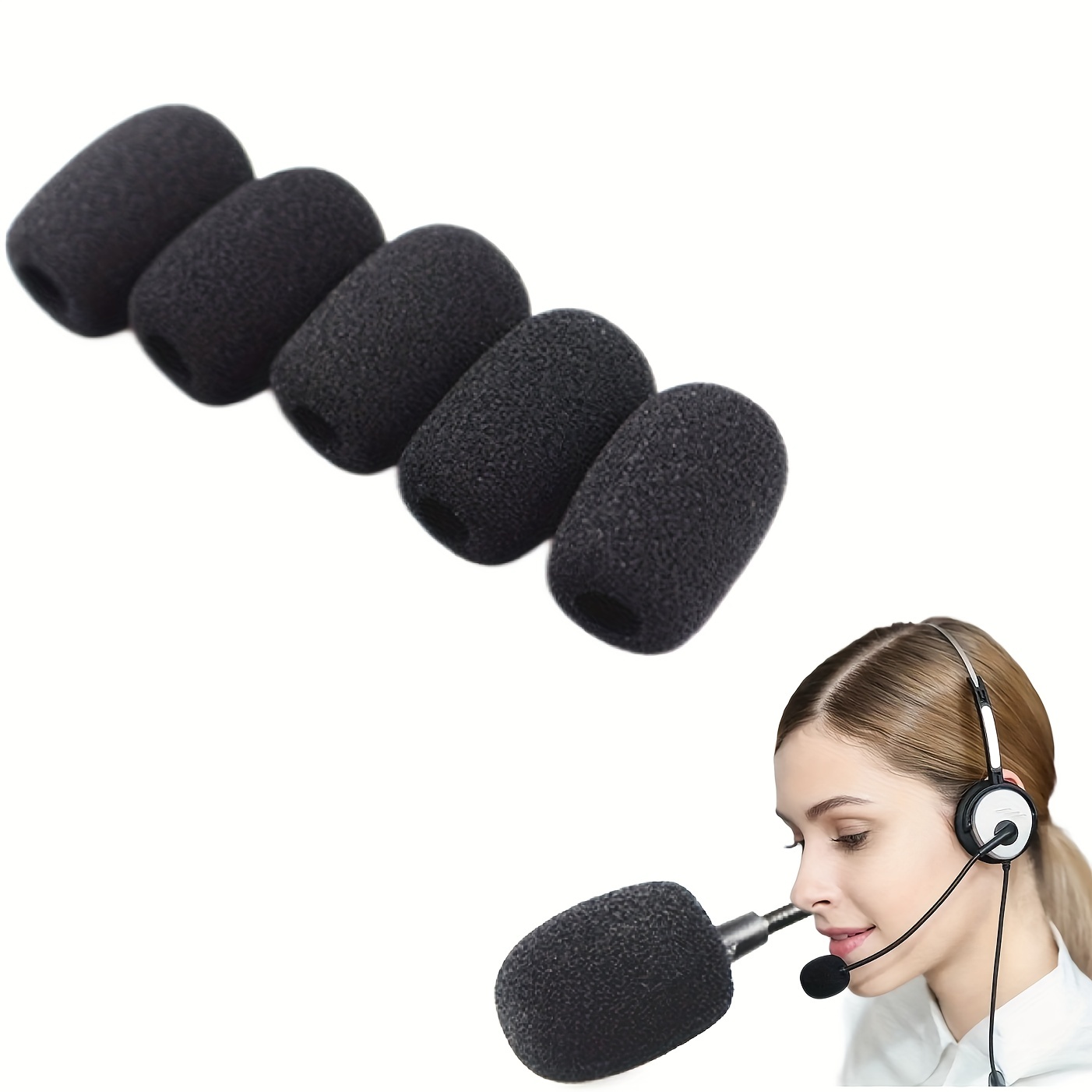 1pc Casque Remplacement Mousse Microphone Couverture Téléphone