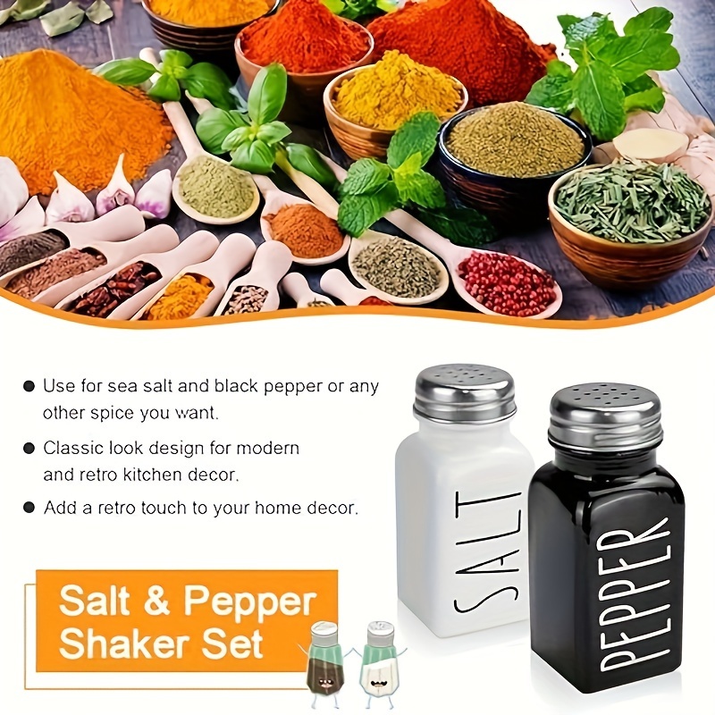  Classic Salt and Pepper Shakers Glass Set: Home & Kitchen