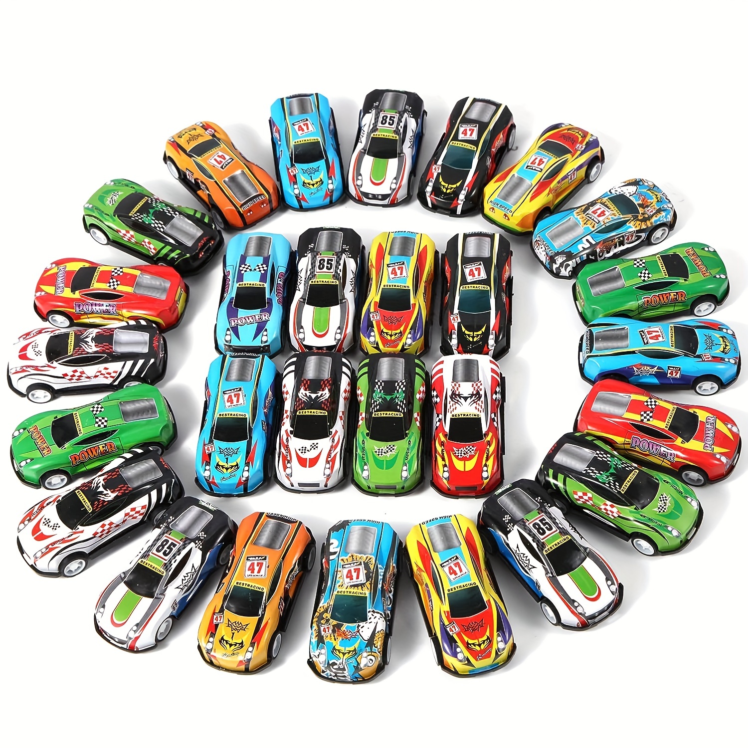 Pull Back Cars, Friktions-Mini-Spielzeugautos, Spaß-Bulk-Rennwagen