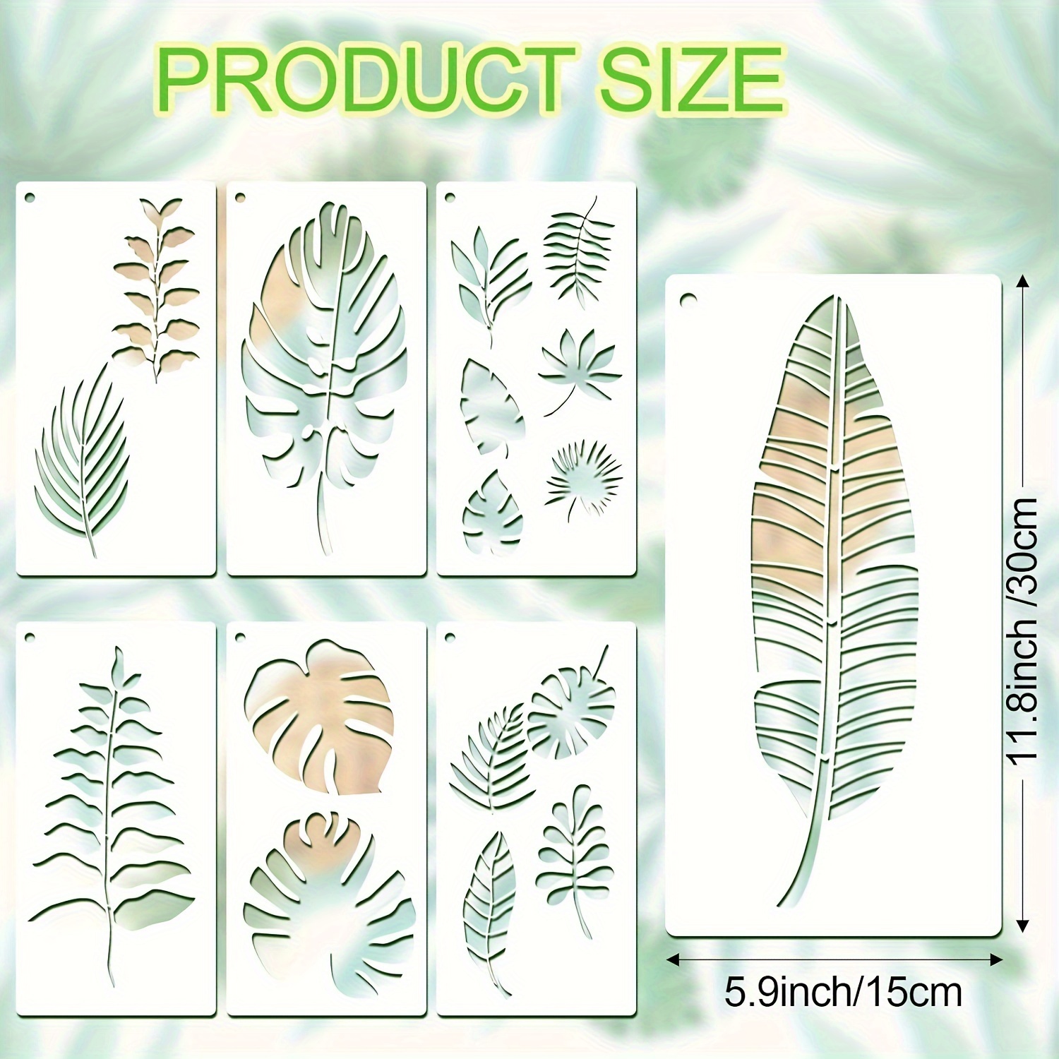 12 Pieces Tropical Leaf Stencils for Painting on Wood, Canvas, Reusable  Palm Leaf Stencil Maple Leaf Stencil Fern Leaf Stencil for Painting Wall