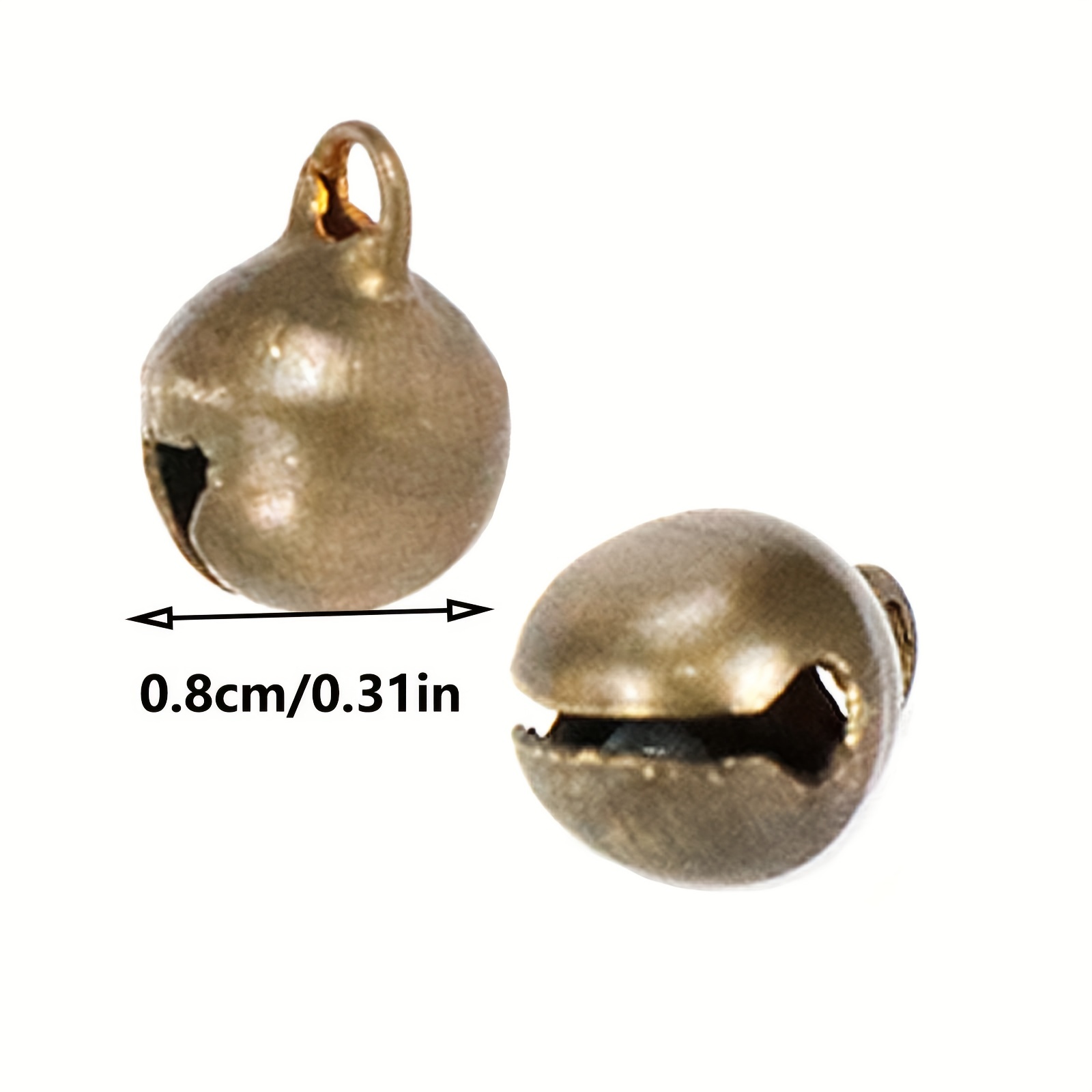 50pcs/pack, Christmas Jingle Bells, 8MM/0.31inch Craft Bells Small Metal  Christmas Decor Mini Bells For Crafts Wedding Christmas Tree Ornaments  Making