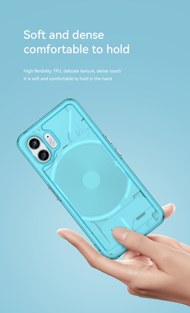 Osophter For Nothing Phone 2: Funda transparente para mujeres y niñas,  esquinas reforzadas de poliuretano termoplástico (TPU), absorción de  golpes