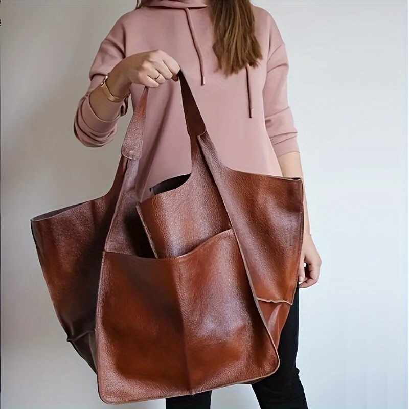 Trendy Bucket Bags, Fashionable Shopping Bags, Soft Leather Fabric