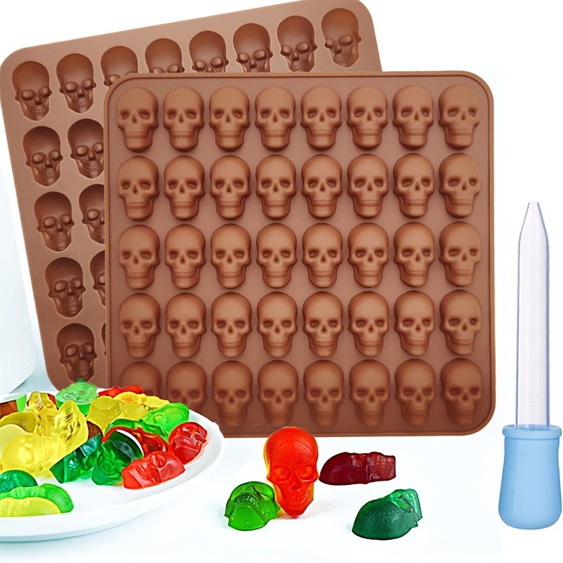 Skull Chocolate Mold 3d Silicone Mold 40 Cavity Candy Mold - Temu