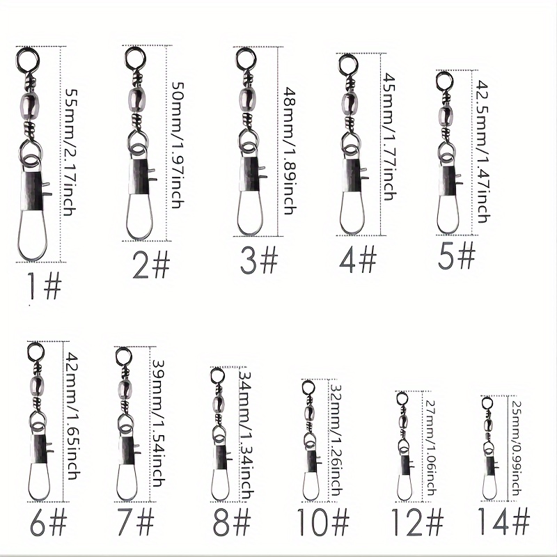 50Pcs Fishing Swivels,Safety Snaps Swivels Fishing Tackle And Clips,Quick  Change Swivels Fishing with Safety Snaps Swivels,Swivels Fishing Tackle For  Saltwater Freshwater Size 6# 7# 8# 10# 12# : : Sports & Outdoors