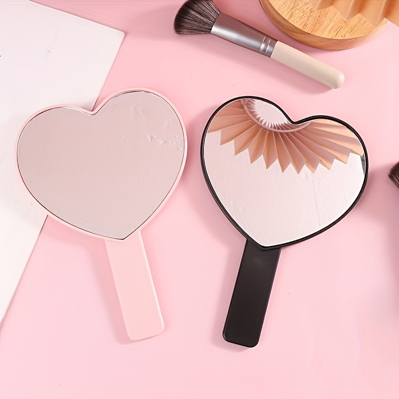 Heart Shaped Handheld Makeup Mirror Portable Travel Mirror