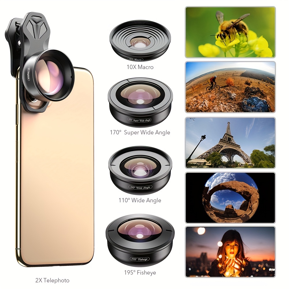 APEXEL-lente gran angular para teléfono móvil iPhone 13, lente Macro 2 en 1  de cámara