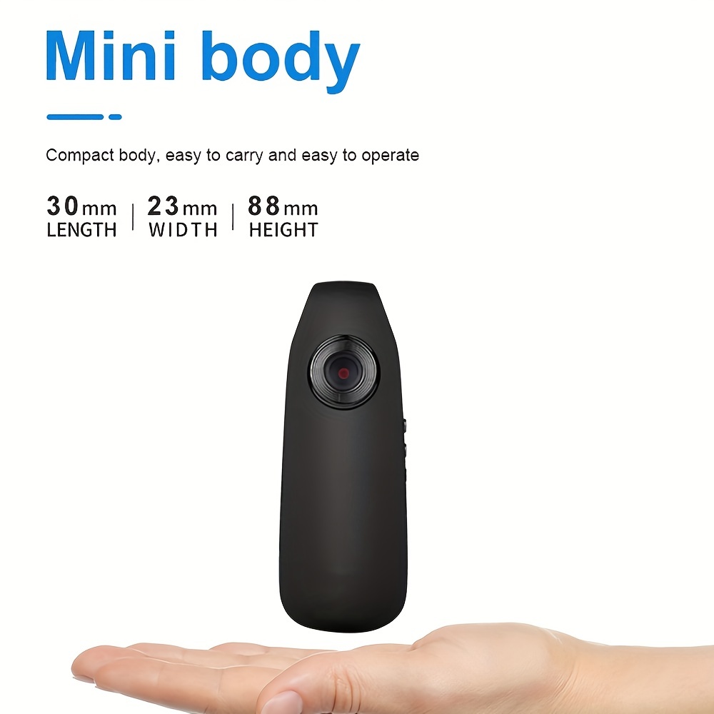 Mini Body Camera Clip Wearable Security Cameras Portable 1080P Pocket Cam  Video Recorder Small Sport DV DVR Dash Camera for Car Bike Home Office 