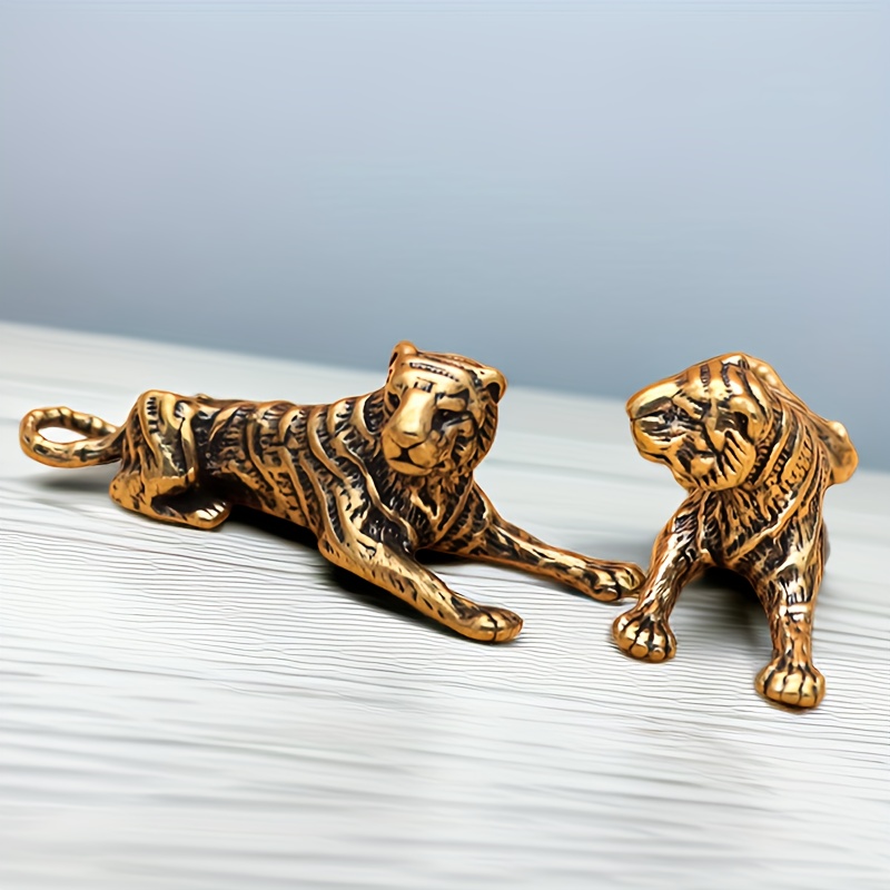 Brass Tiger Figurine Chinese Feng Shui Brass Mini Tiger - Temu