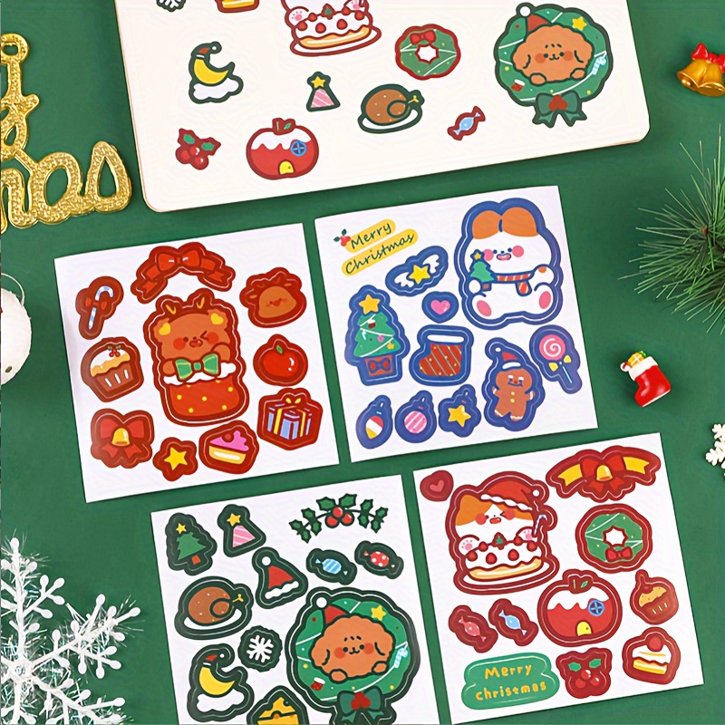 Cartoon Christmas Sticker Christmas Cute Decorative Stickers - Temu