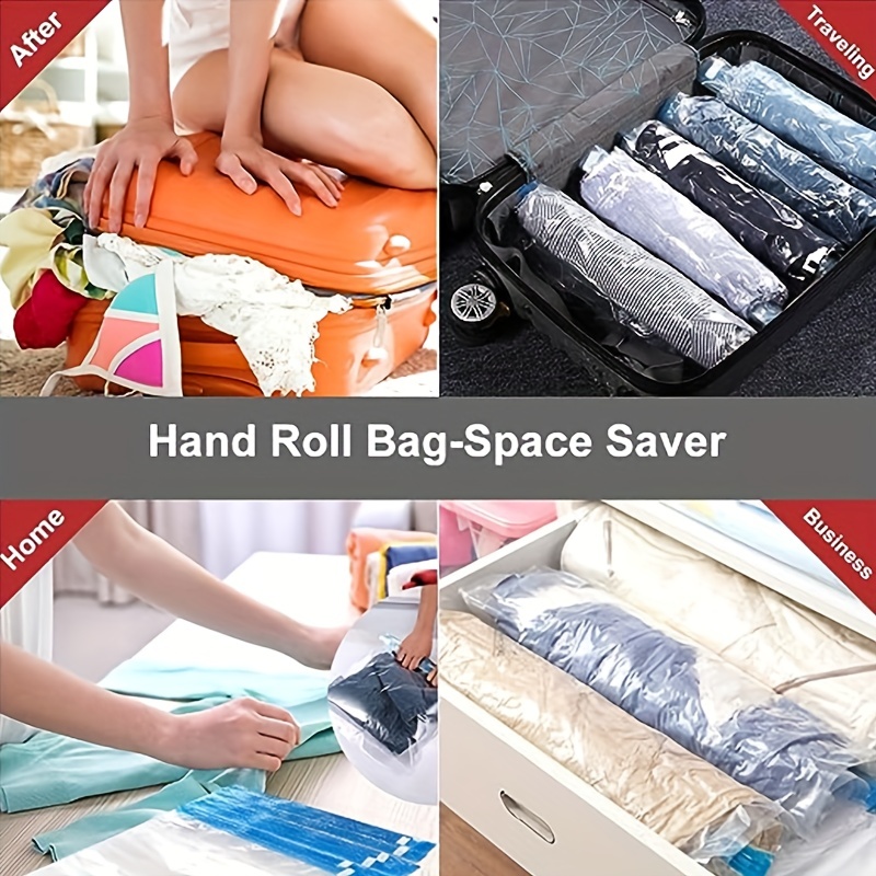 New Storage Compression Bags Hand Rolling Clothing Plastic Vacuum