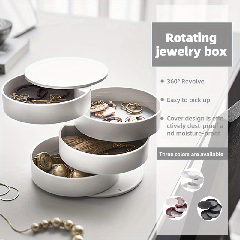 1pc Multi-layer Rotating Jewelry Storage Organizer, Minimalist