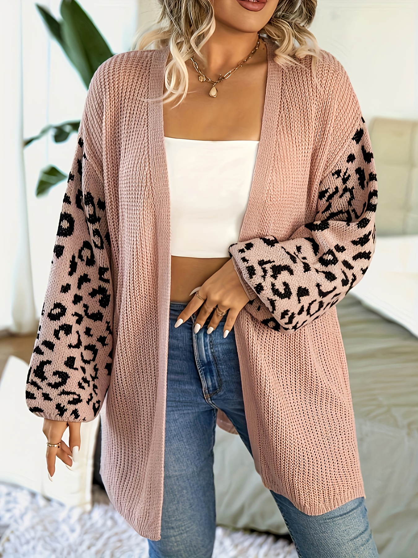 Cheetah shop print cardigans