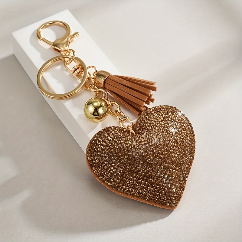 car key chains couple peach heart car keychain women handbag pendant keyring gift creative keychain backpack pendant bag charms birthday gifts coffee color 9