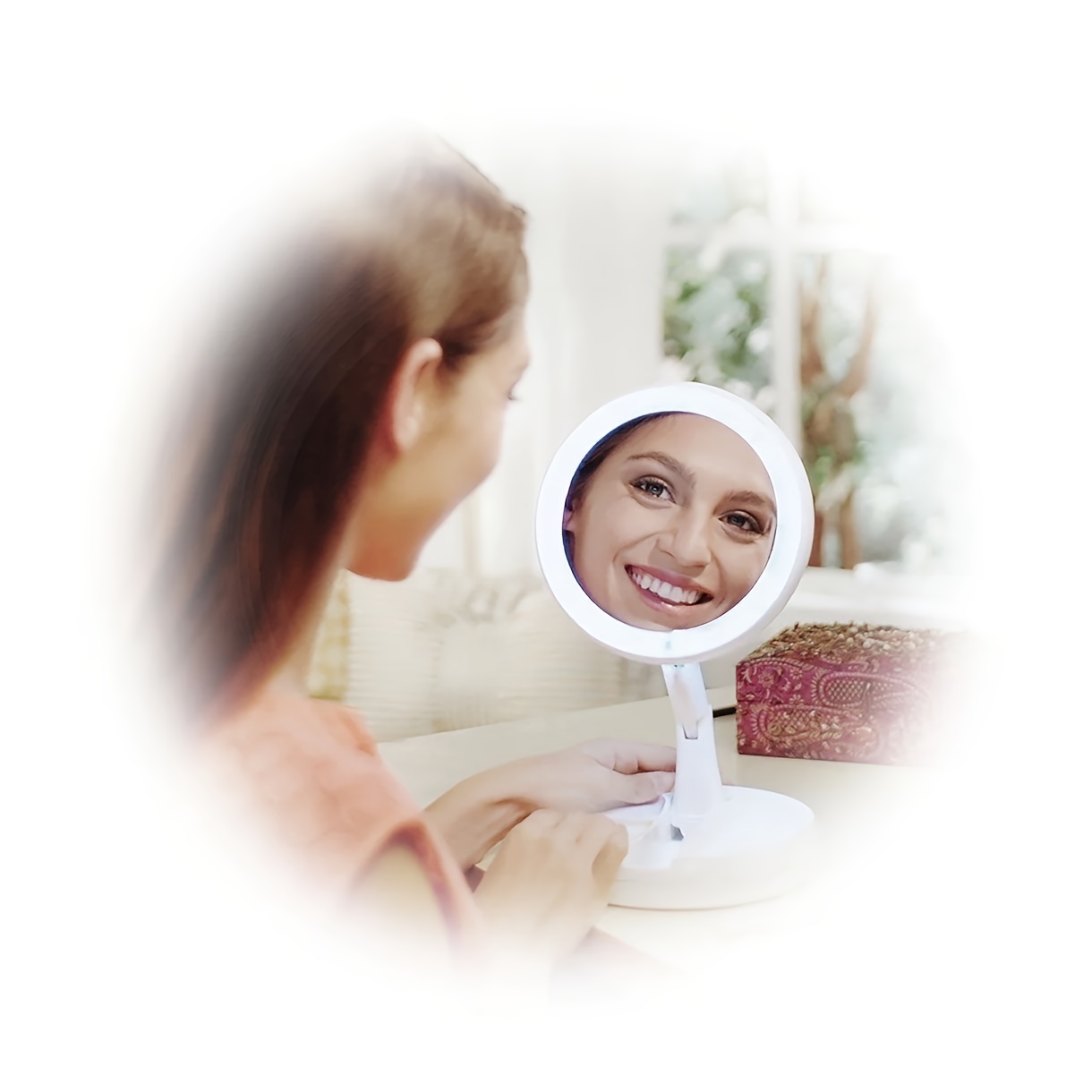 Lighted Folding Makeup Mirror 10x/1x Magnification Temu