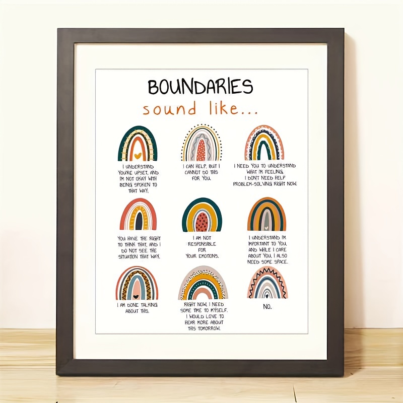 Boundaries Mental Health Wall Decor Poster 20 x 25 cm Unframed