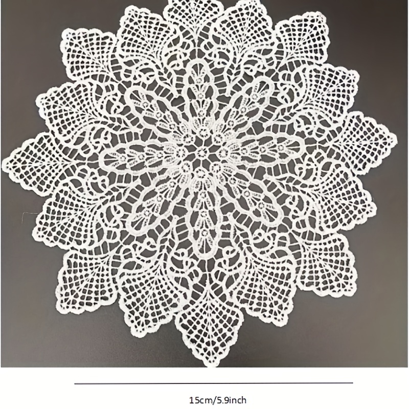 Vintage Lace Embroidered Doily Crochet Floral Fabric Anti Scalding