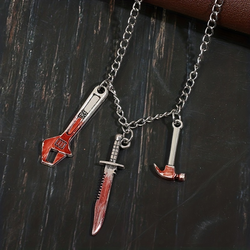 Novelty Locket Necklace Necklace Gothic Knife Dagger Jewelry Gift Men Women