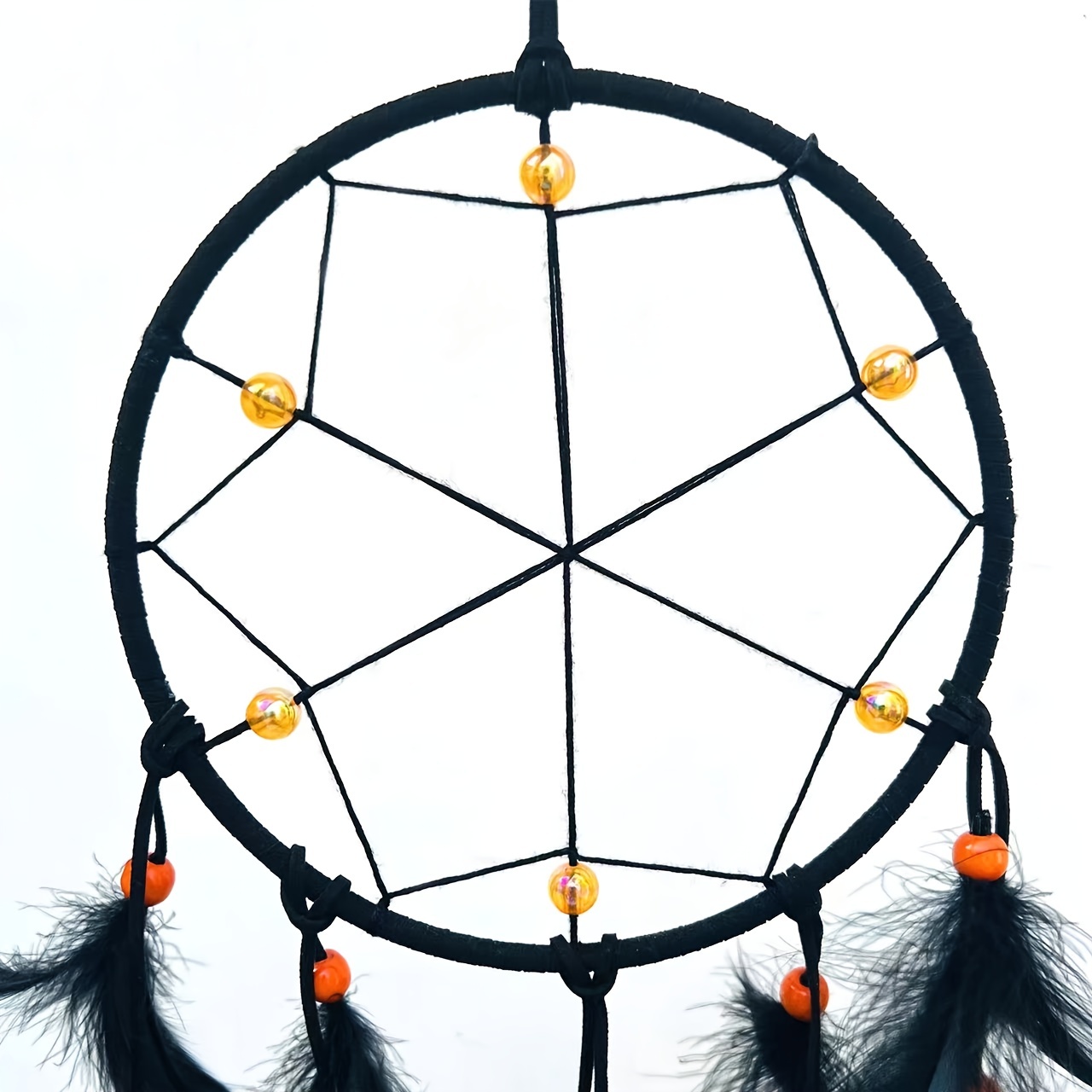 Handmade Halloween Pumpkin Style Dream Catcher black Feather - Temu