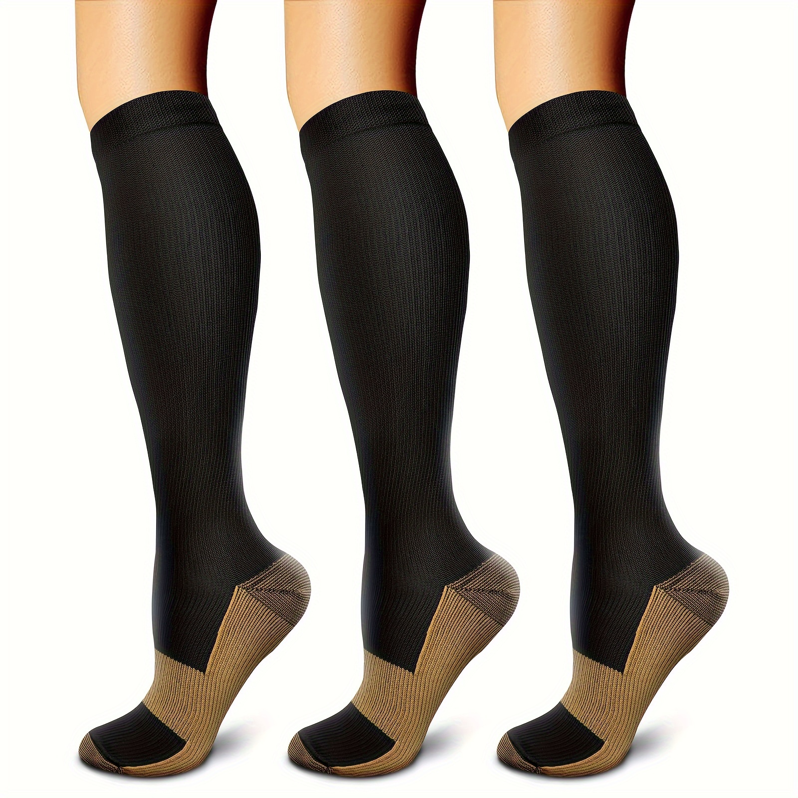 Compression Socks for Women & Men 15-20 mmHg Knee High Stockings