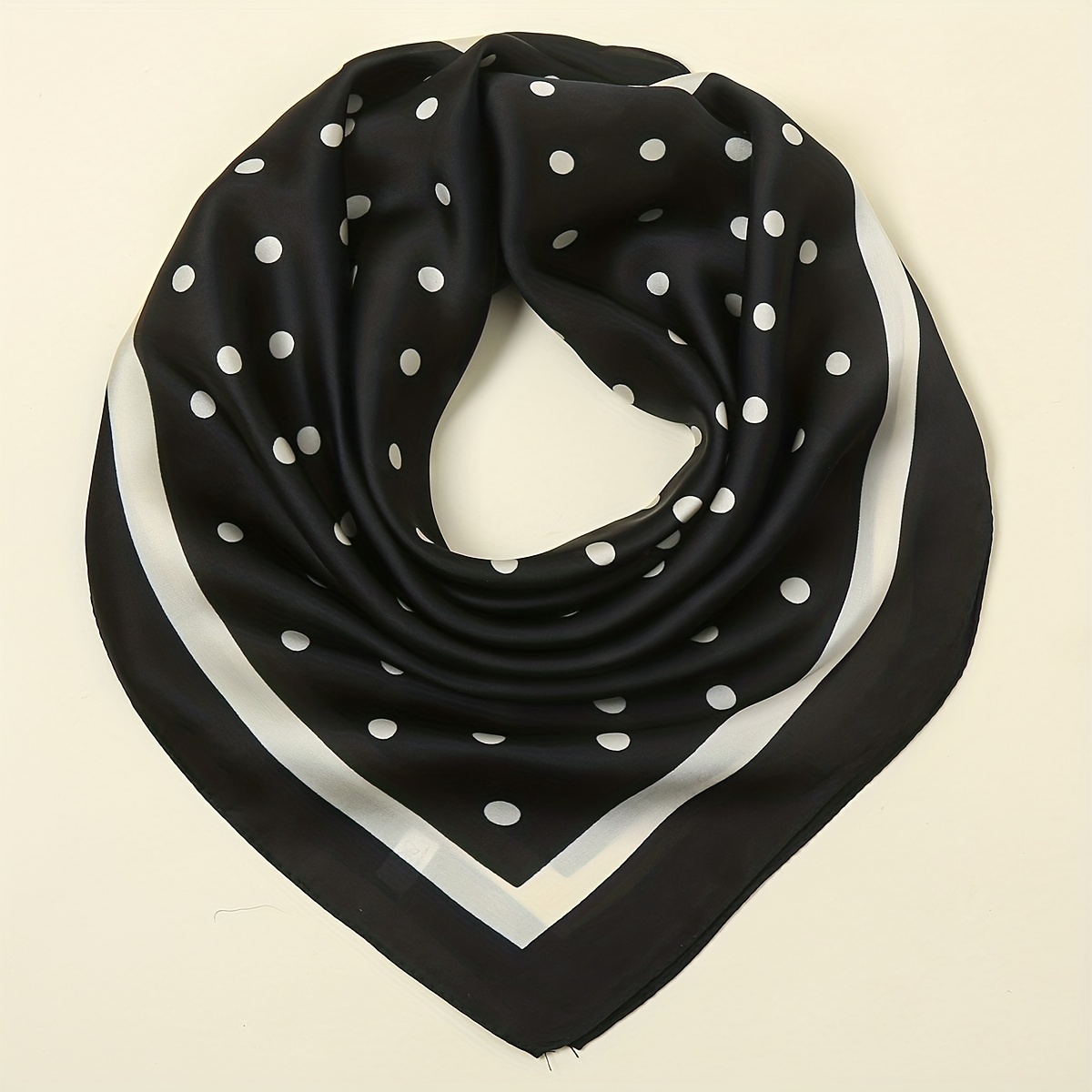 Polka Dot Print Square Scarf Solid Bandana Woman Neckerchief