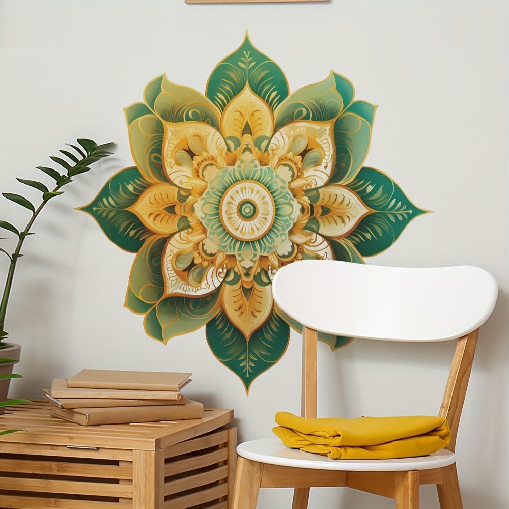 Mandala Yoga Wall Sticker: Peel-N-Stick Wall Decal