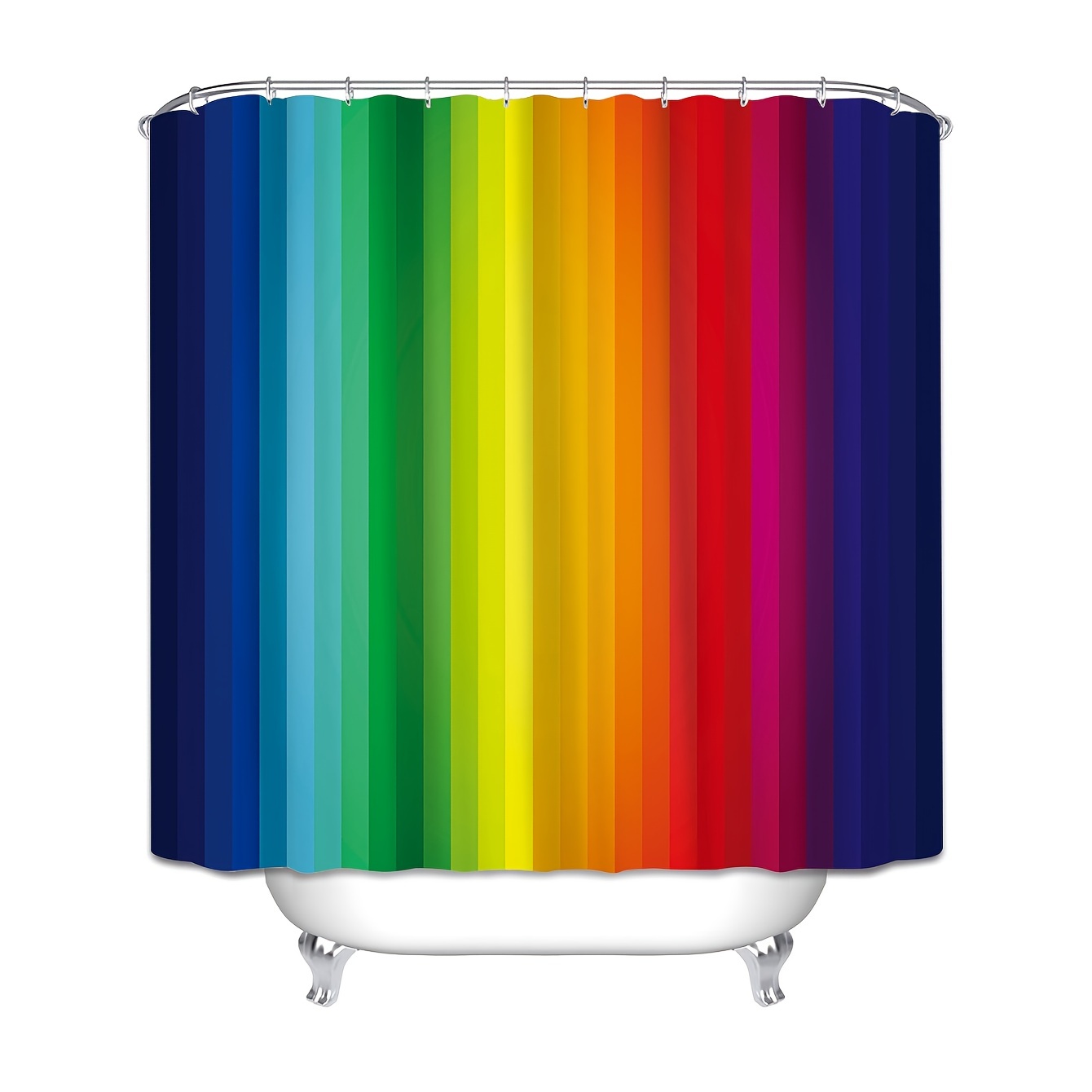 Rainbow Printed Shower Curtain Set Sparkling Gradient - Temu