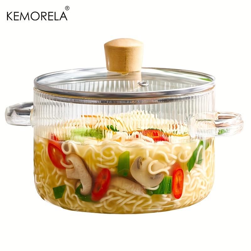 Cooking Pot, Glass Cooking Pot With Lid, Heat Resistant, Borosilicate Glass  Cookware, Stovetop Pot, Simmer Pot With Cover, Safe For Soup, Milk, Food,  Kitchenware, Kitchen Items - Temu