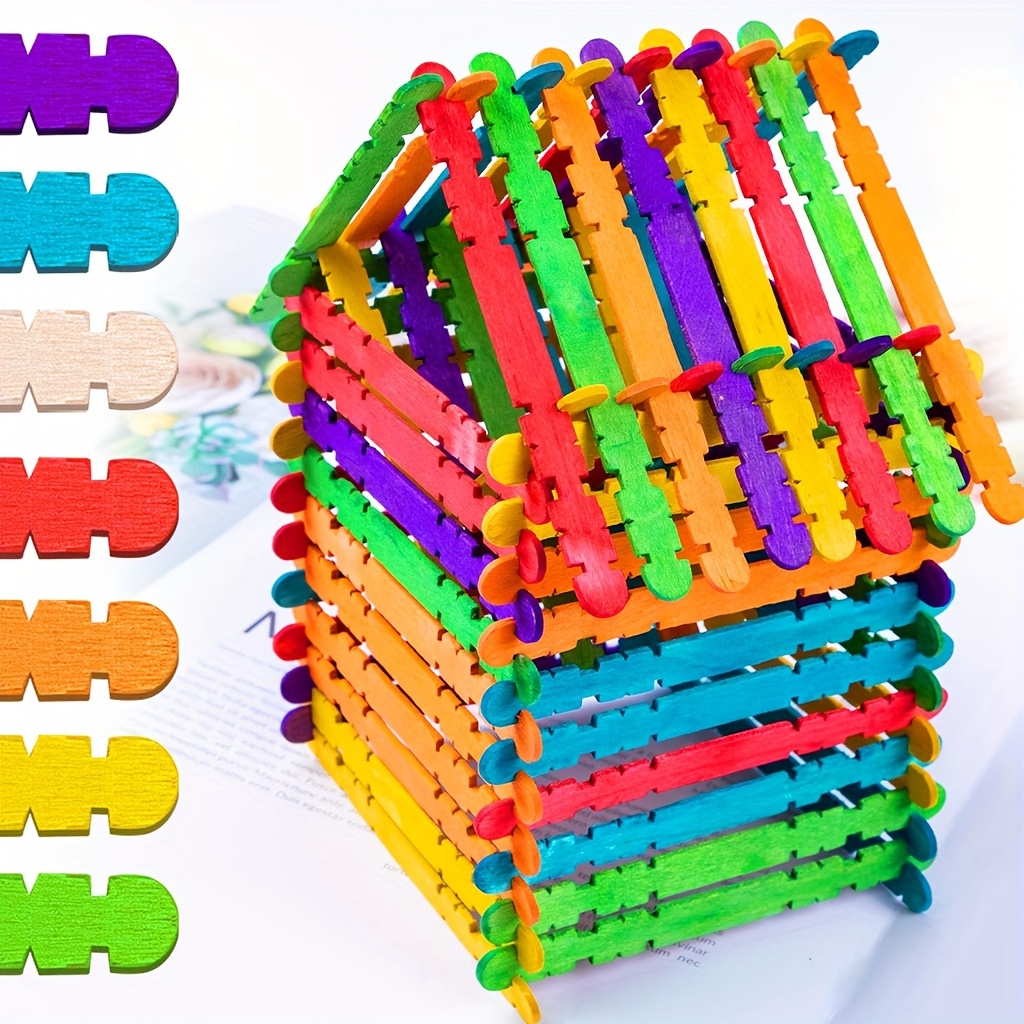 300 Piezas Palitos de Madera Multicolores para Manualidades