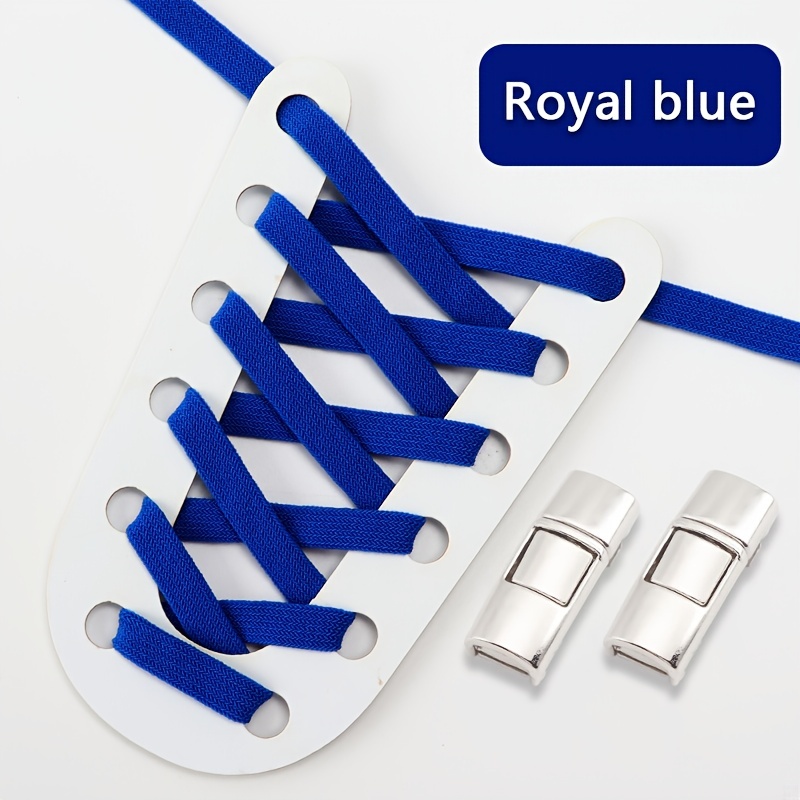 No-Tie Shoelaces  Royal Blue Round Laces