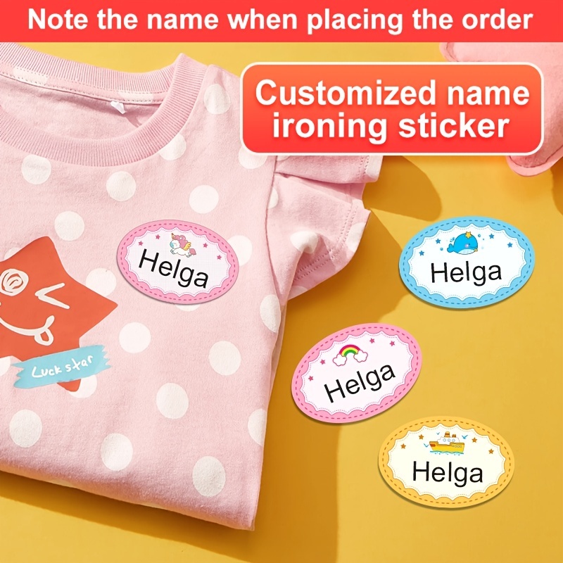 Name Stamp Custom Personalized Name Stamp for Clothing Kids Baby Clothes  Ctamp Washable 6 Sticker Patterns