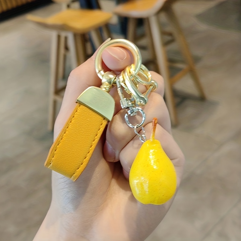 New Creative Fruit Small Fresh Lemon Keychain Bag Hanging Accessories,Temu