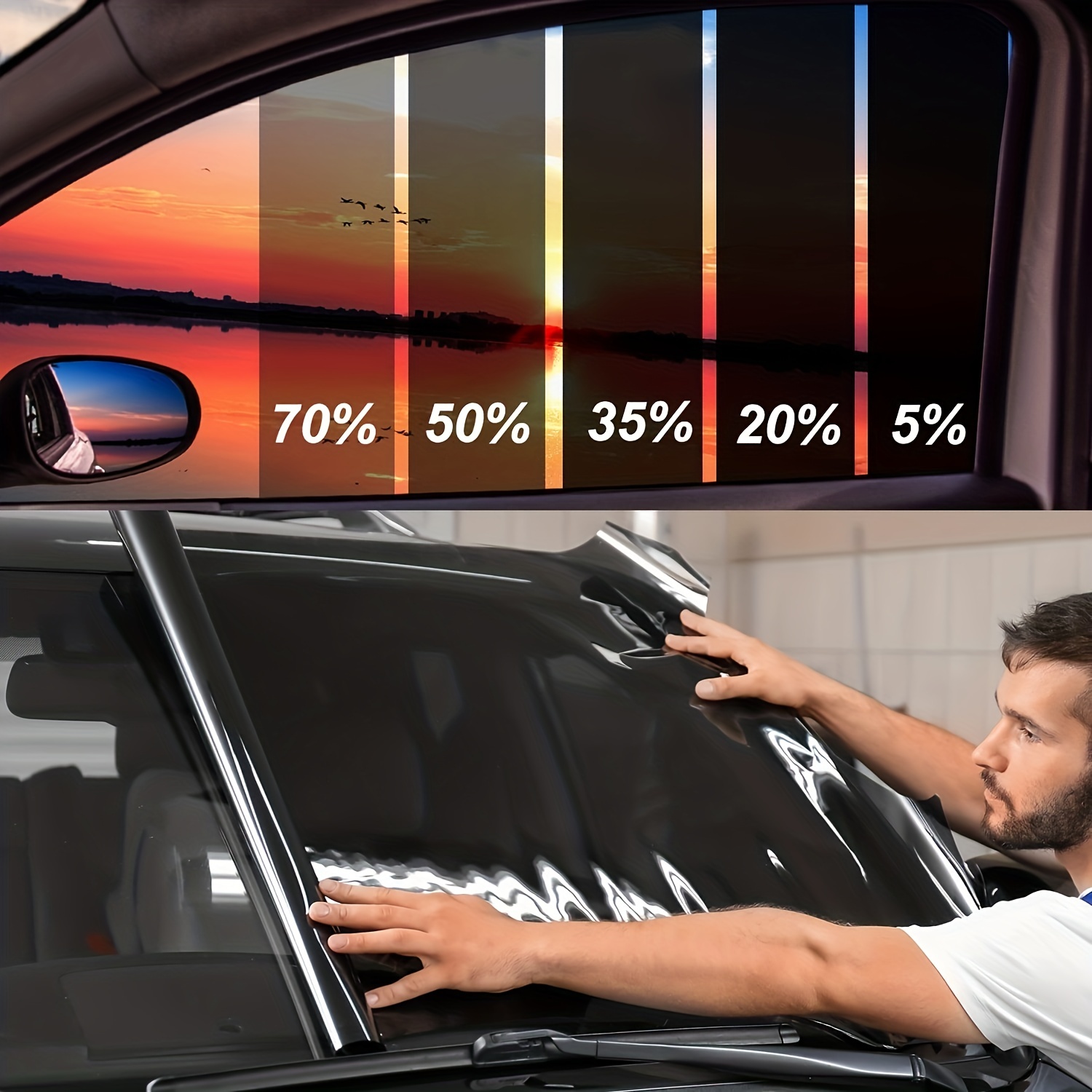 Fenster-Tönungsfolie Für Autos,  Auto-Fenster-Tönungs-Fenster-Sichtschutzfolie, Auto-Schatten-Frontscheibe,  Hitze- Und UV-blockierend Und Kratzfest