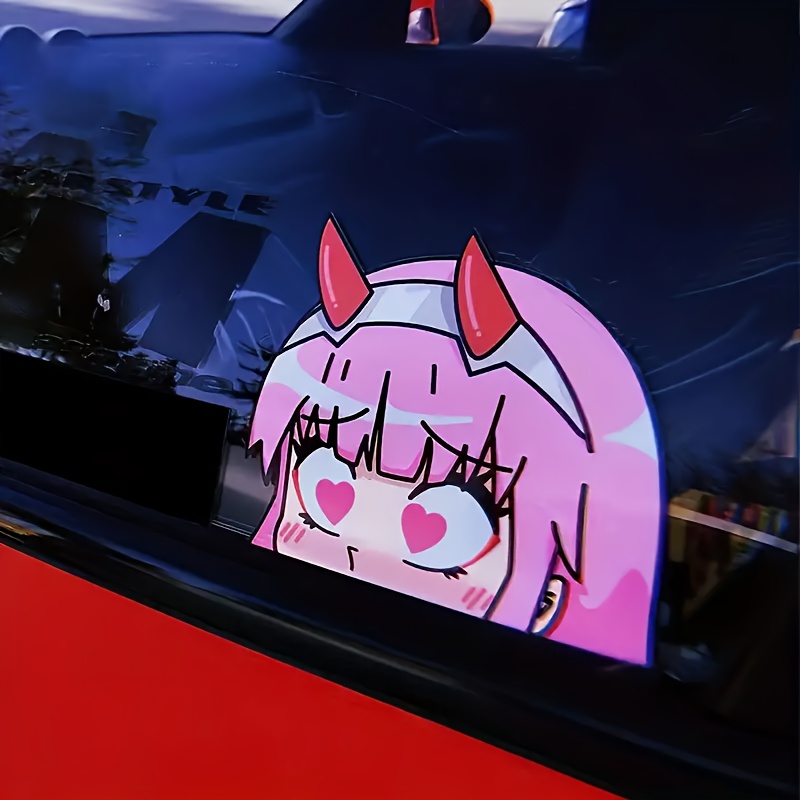 Pokemon Evil Gengar Smiling Face Reflective Decorative StickersHorror  Expression Stickers on Car RearWindshield Waterproof Funny