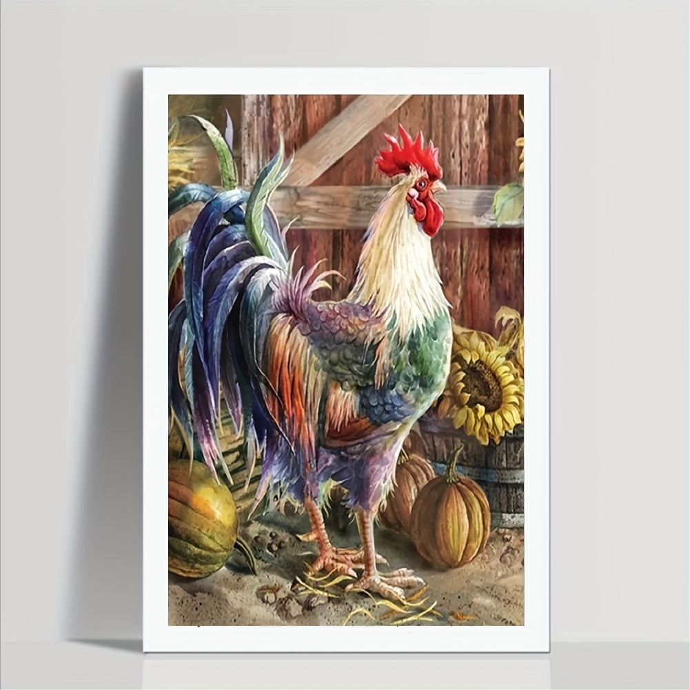 5D DIY Artificial Diamond Painting Rooster Diamond Painting For Living Room  Bedroom Decoration 20*30cm /7.87*11.81in