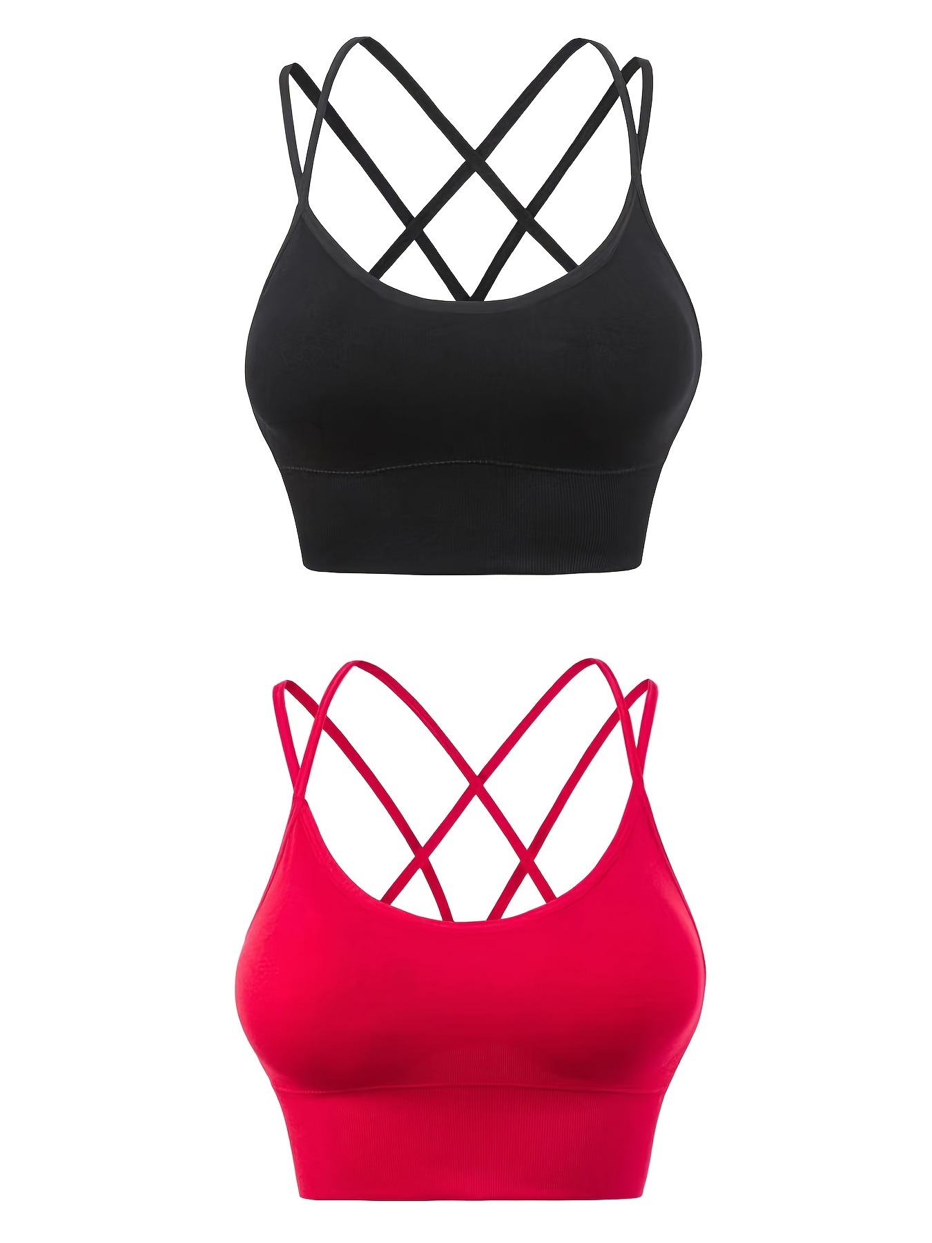 Strappy Crossover Back Yoga Sports Bras Quick Dry Shockproof - Temu