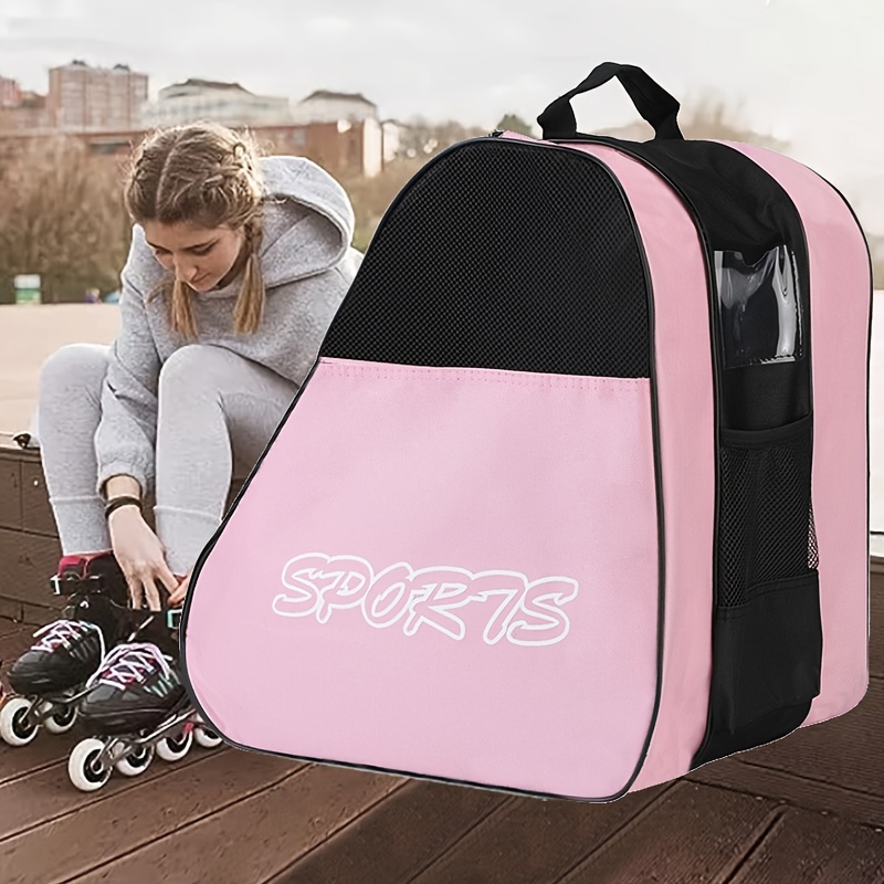 Kids Figure Skating Bag Breathable Thicken Roller Skating Bag with Sides  Mesh Pockets Inline Skates Bag Single Shoulder/Handheld