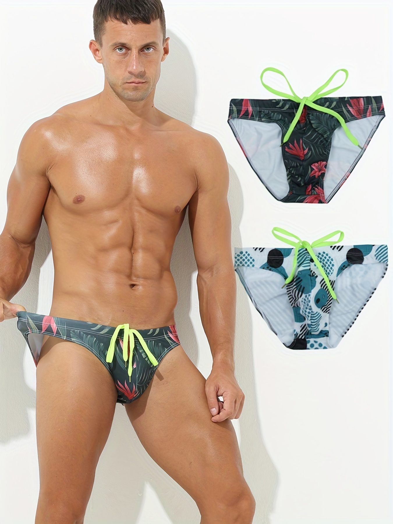 Men's Sexy Swim Trousers Long Pants Swimwear Swimming Trunks Underwear  Beachwear