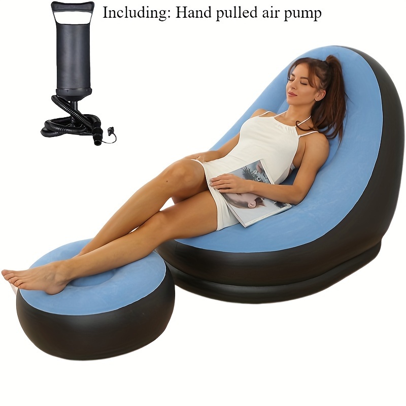 Inflatable Leisure Sofa Chair and Footstool Set for Camping and Travel