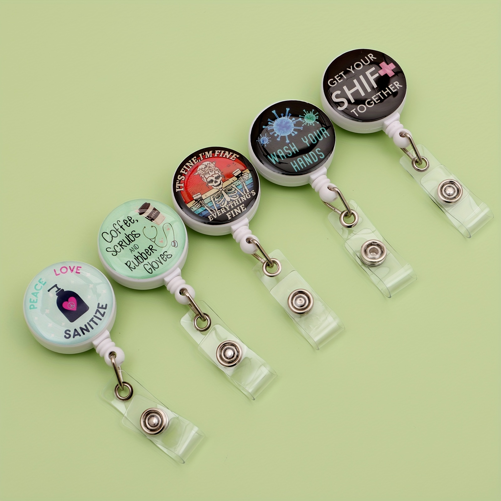 1pc Nurse Badge Reel - Cute Badge Holder Retractable with ID Clip for Nurse Accessories for Work, Funny Rn Badge Holder Reels with Swivel Alligator