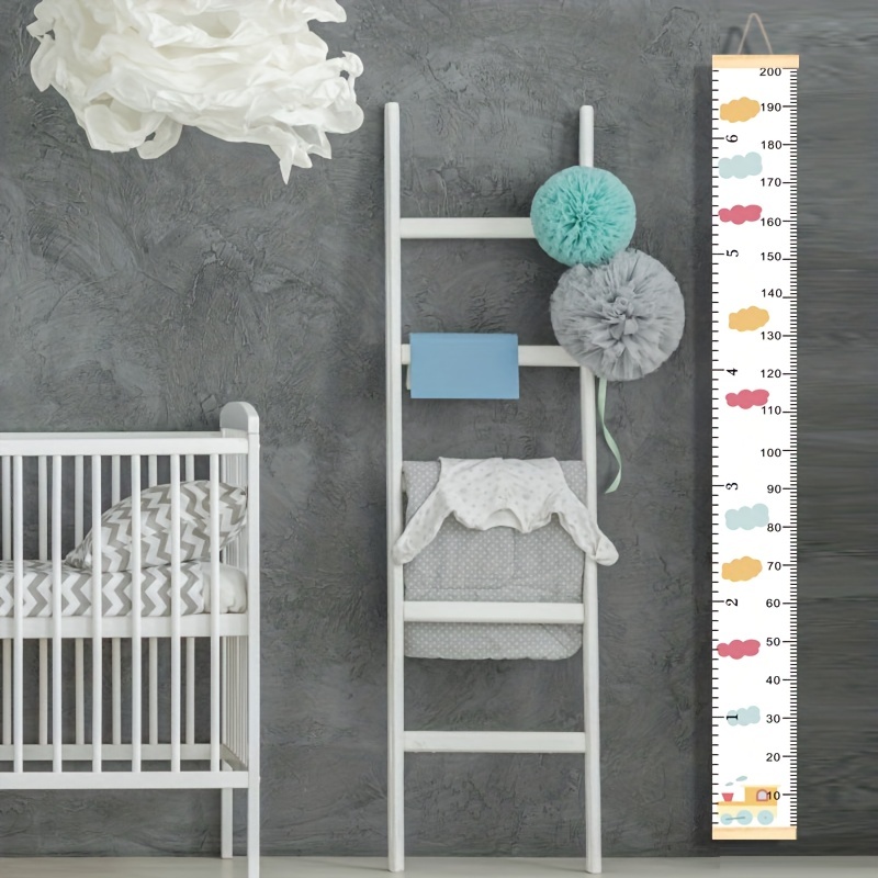 Kids Growth Chart Wood Frame Canvas Height Measurement Ruler From Baby To  Adult