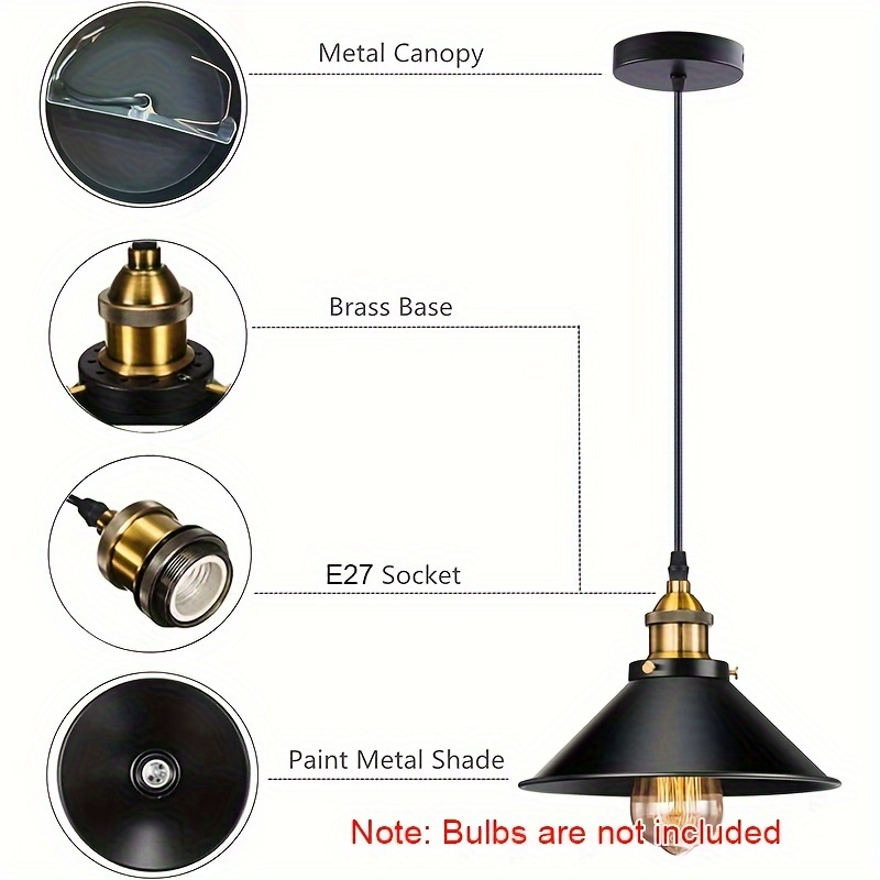 Industrial Pendant Light E27 Base Vintage Retro Fixture