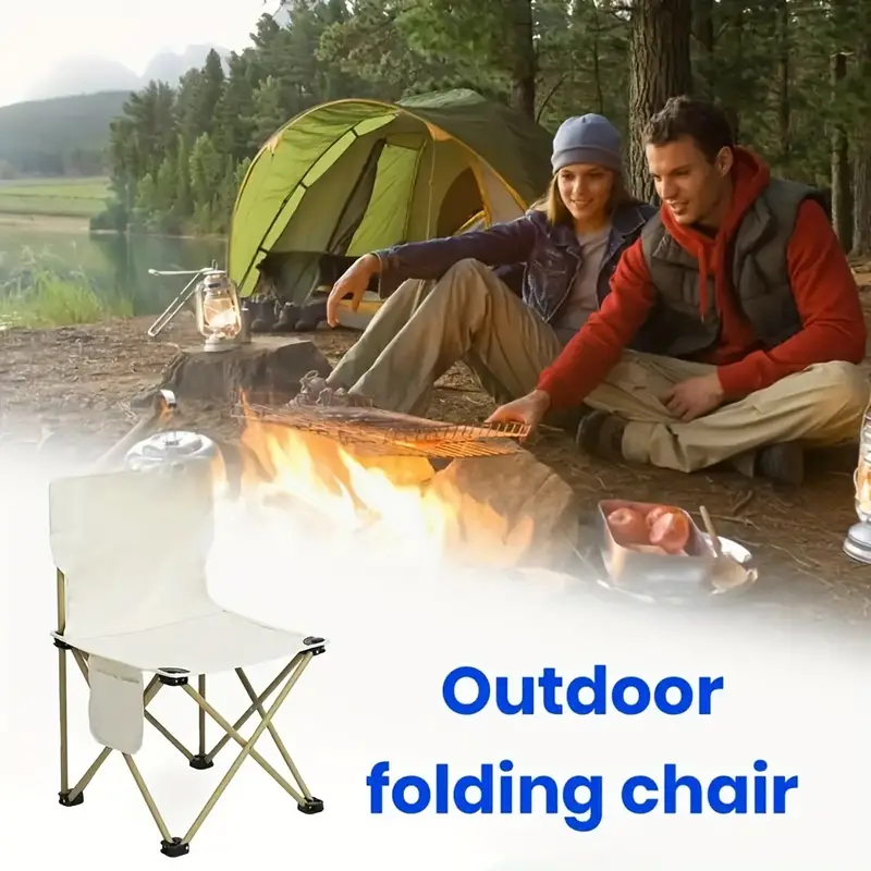 1pc Heavy Duty Portable Folding Chairs For Indoor And Outdoor Use Perfect  For Gaming Camping Hiking Beach Fishing, Shop On Temu And start Saving